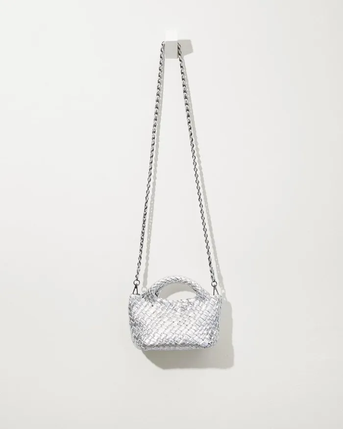 Tommy Bahama Tiny Mini Woven Crossbody Tote Silver Women Handbags and Clutches Tommy Bahama Tiny Mini Woven Crossbody Tote Silver Women Handbags and Clutches