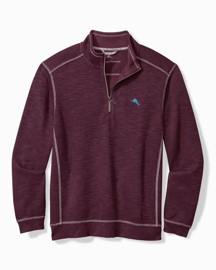 Tommy Bahama Tobago Bay HalfZip Sweatshirt Blackberry Fizz Men Sweatshirts
