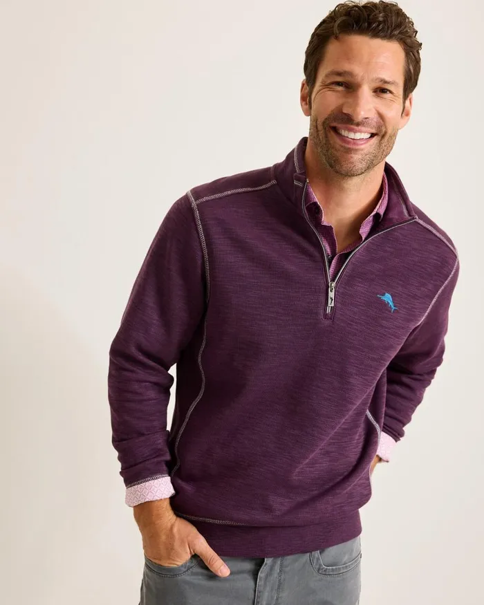 Tommy Bahama Tobago Bay HalfZip Sweatshirt Blackberry Fizz Men Sweatshirts Tommy Bahama Tobago Bay HalfZip Sweatshirt Blackberry Fizz Men Sweatshirts