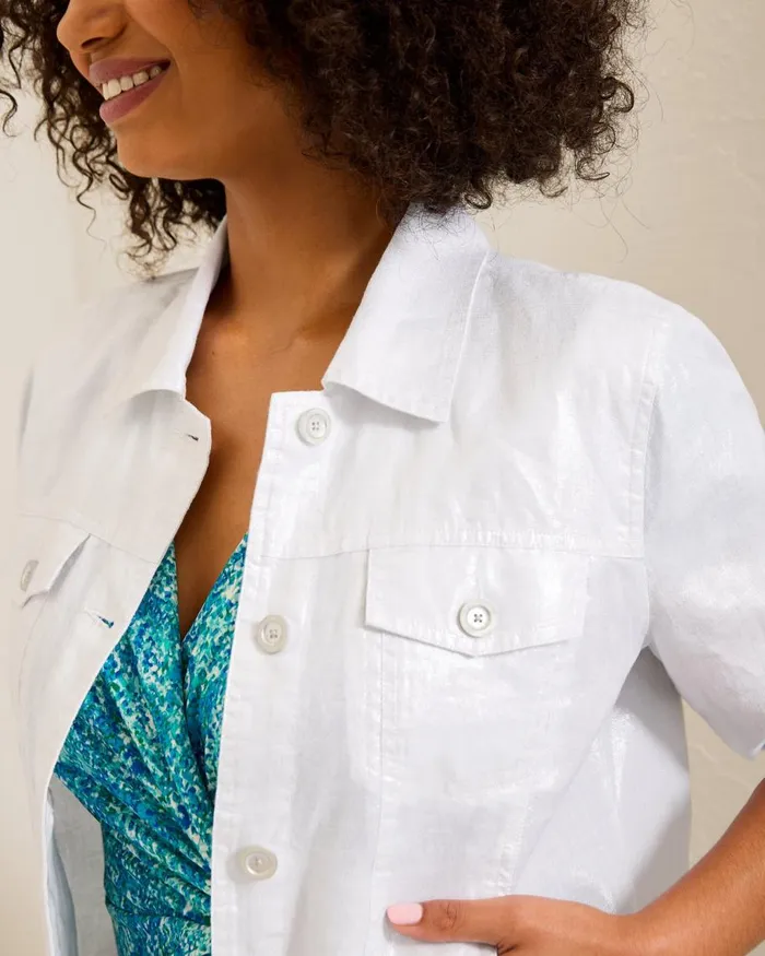Tommy Bahama Two Palms Shimmer Linen Jacket White Women Jackets Tommy Bahama Two Palms Shimmer Linen Jacket White Women Jackets