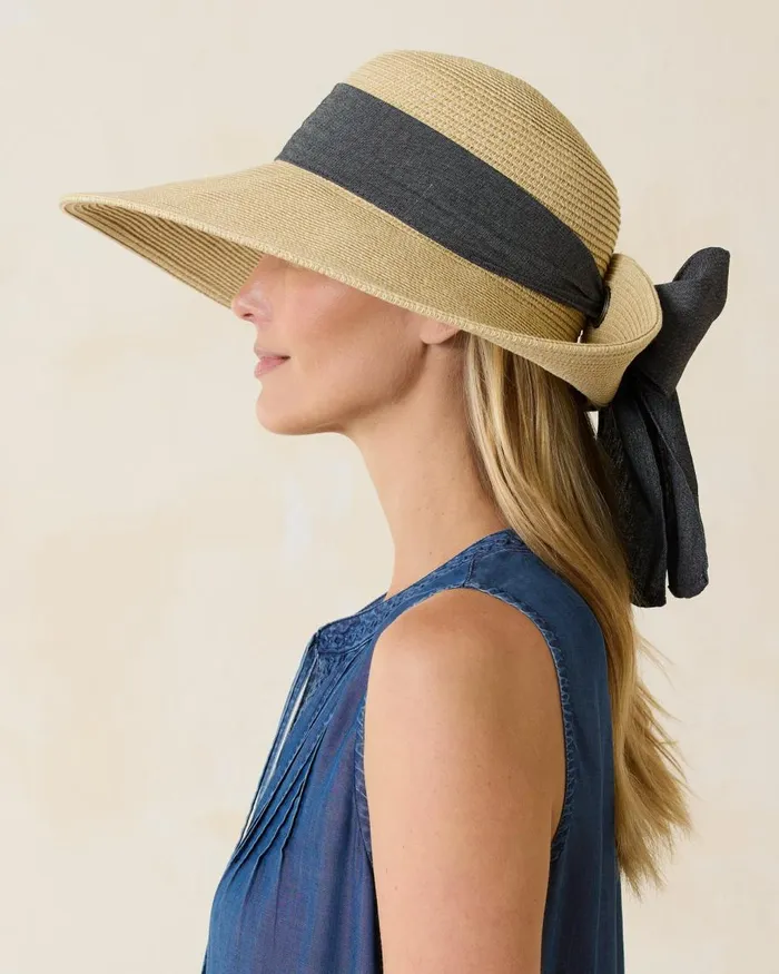 Tommy Bahama UltraBraid Bow Sun Hat Charcoal Women Hats and Caps Tommy Bahama UltraBraid Bow Sun Hat Charcoal Women Hats and Caps