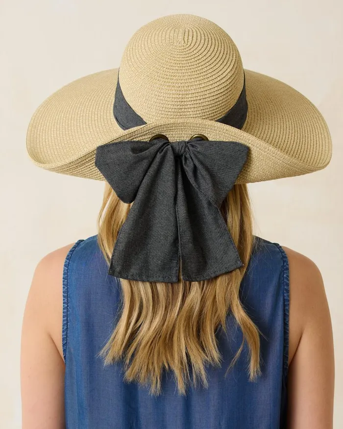 Tommy Bahama UltraBraid Bow Sun Hat Charcoal Women Hats and Caps Tommy Bahama UltraBraid Bow Sun Hat Charcoal Women Hats and Caps