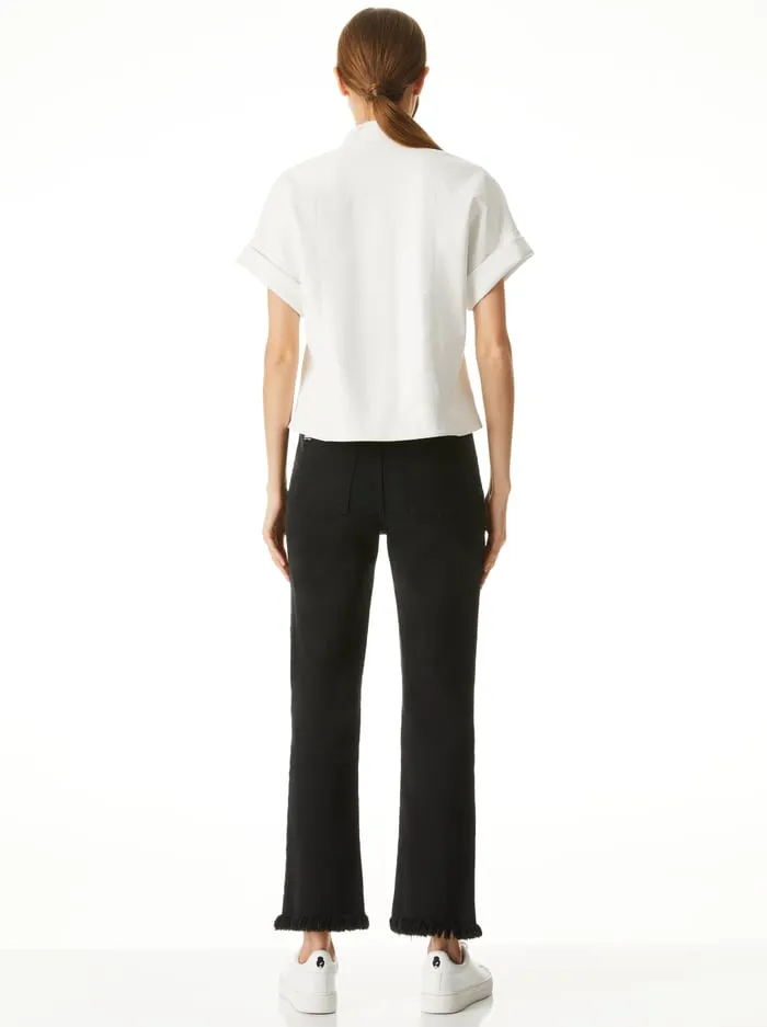 Tops Women Alice Olivia Edyth Vegan Top Off White