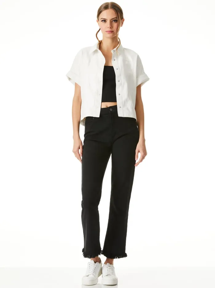 Tops Women Alice Olivia Edyth Vegan Top Off White