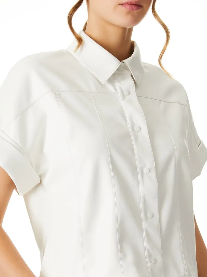 Tops Women Alice Olivia Edyth Vegan Top Off White