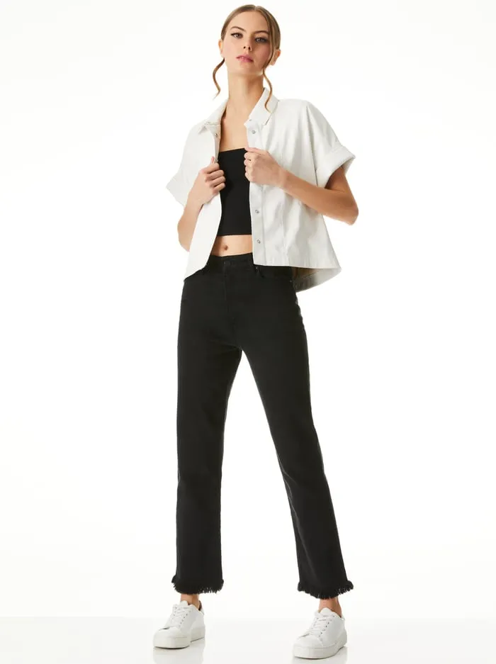 Tops Women Alice Olivia Edyth Vegan Top Off White