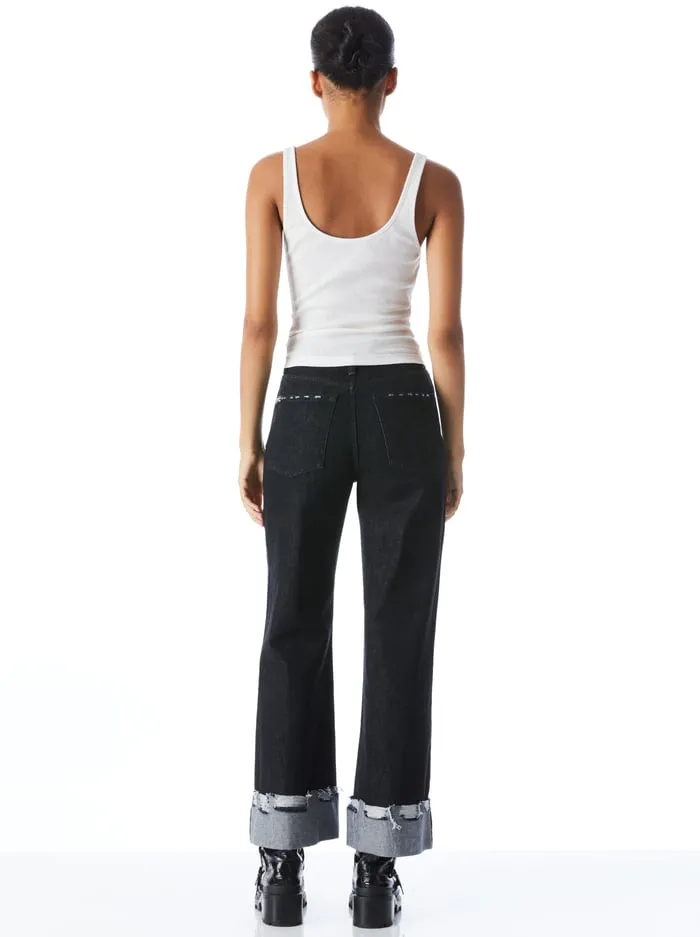 Tops Women Alice Olivia Jemi Ribbed Tank Off White