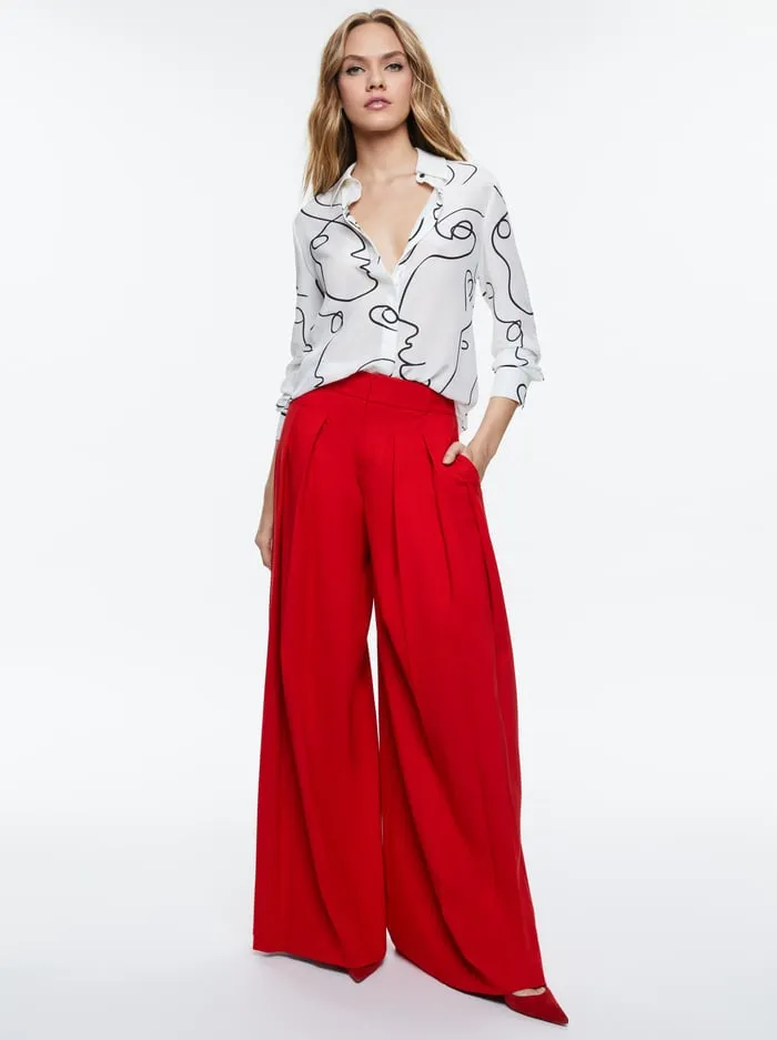 Tops Women Alice Olivia Koketit Brady Slim Button Down Eye Contact