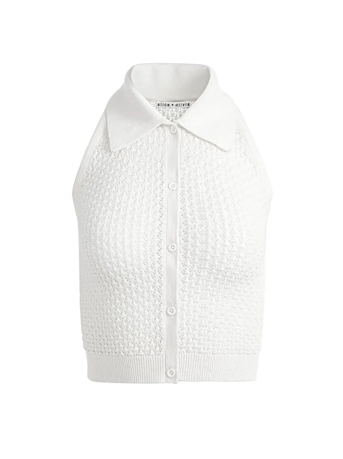 Tops Women Alice Olivia Miles Collared Tank Soft White