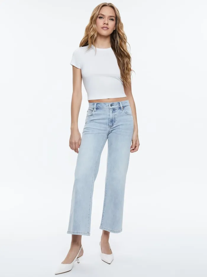 Tops Women Alice Olivia Onie Baby Tee Off White