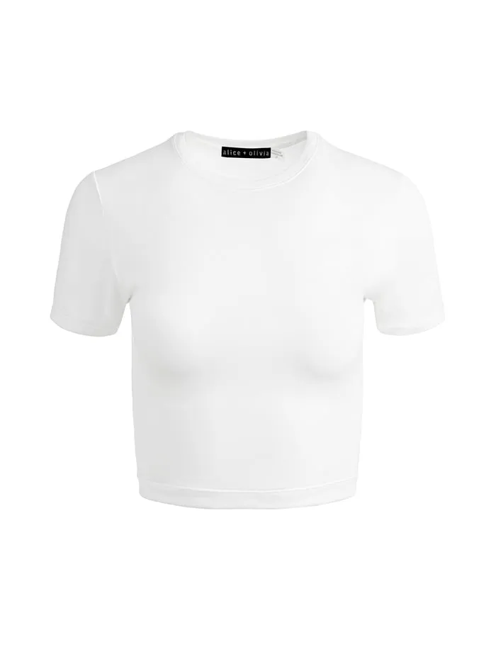 Tops Women Alice Olivia Onie Baby Tee Off White