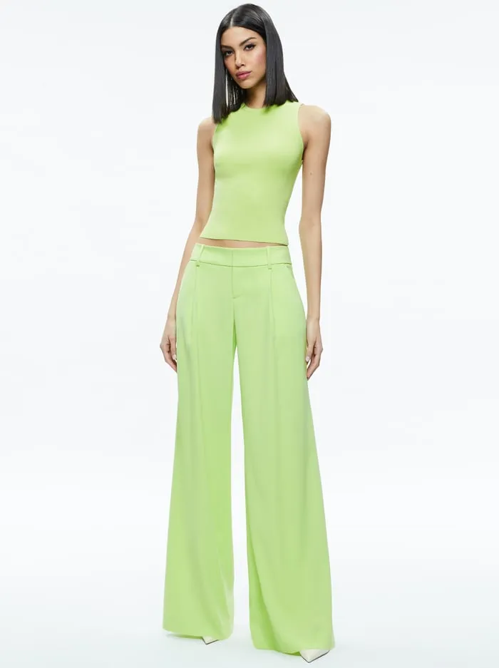 Tops Women Alice Olivia Tonita Ribbed Tank Sharp Green