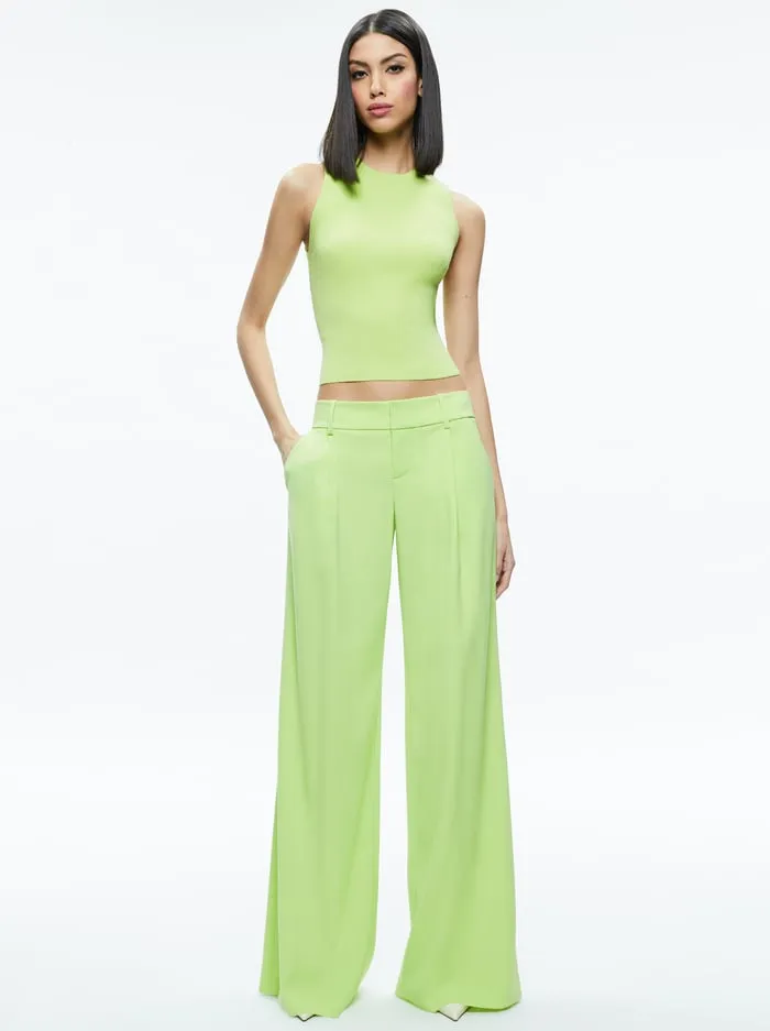 Tops Women Alice Olivia Tonita Ribbed Tank Sharp Green