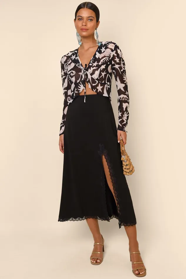 Tops Women RIXO Neelu Sequin Ocean Black