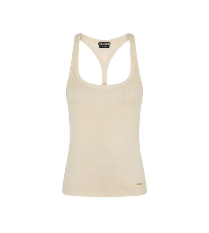 Tops Women TOM FORD MICRORIB SILK JERSEY RACERBACK TANK TOP