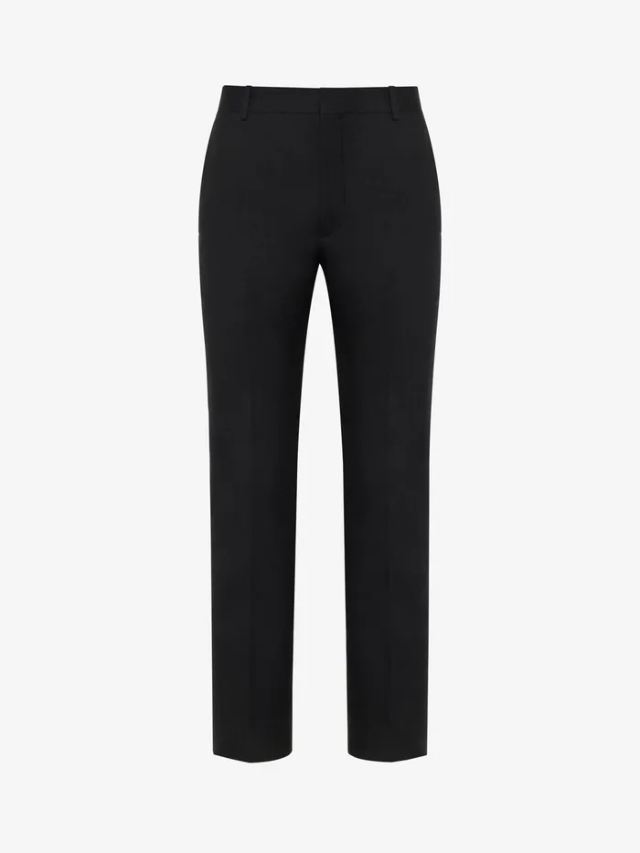 Trousers Men Alexander McQueen Tailored Cigarette Trousers Black