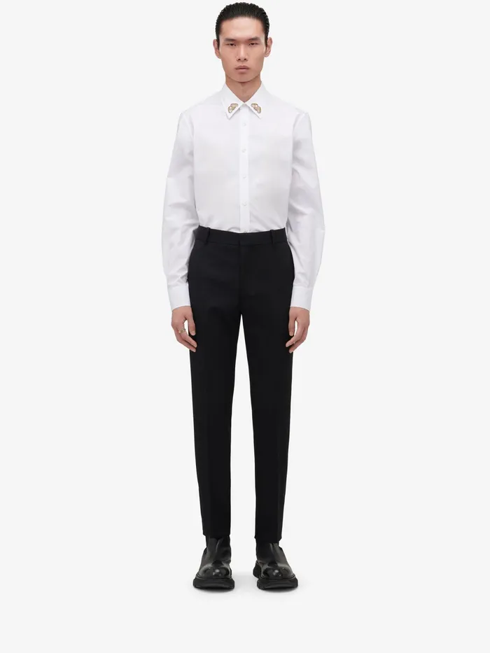 Trousers Men Alexander McQueen Tailored Cigarette Trousers Black
