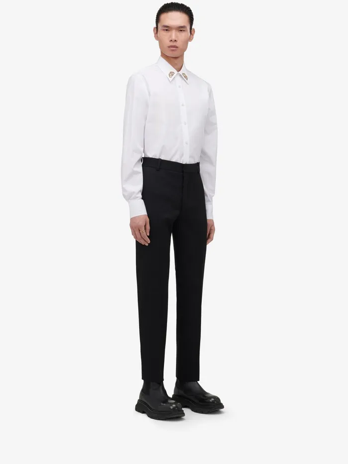 Trousers Men Alexander McQueen Tailored Cigarette Trousers Black