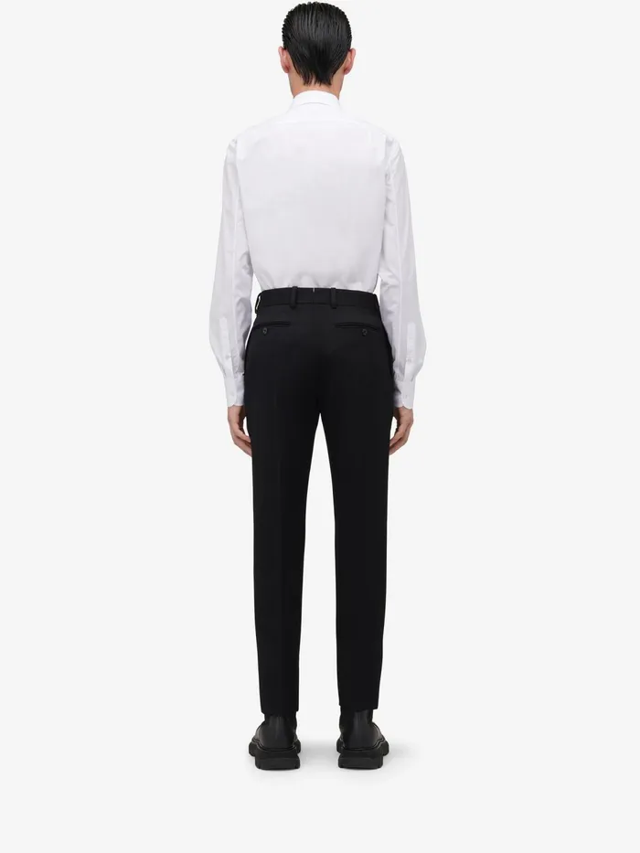 Trousers Men Alexander McQueen Tailored Cigarette Trousers Black