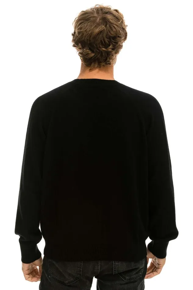 UNISEX BOLT CASHMERE LIGHT SWEATER 8211 BLACK WHITE BOLT Men Aviator Nation Sweatshirts