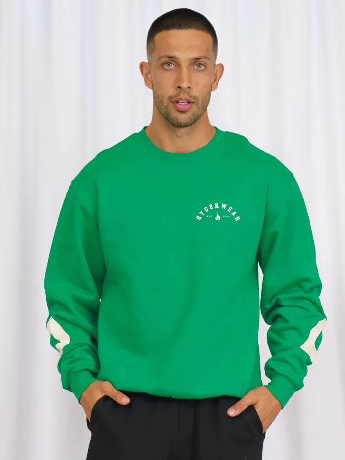 Unisex Collegiate Sweater 8211 Green Men Ryderwear Tops