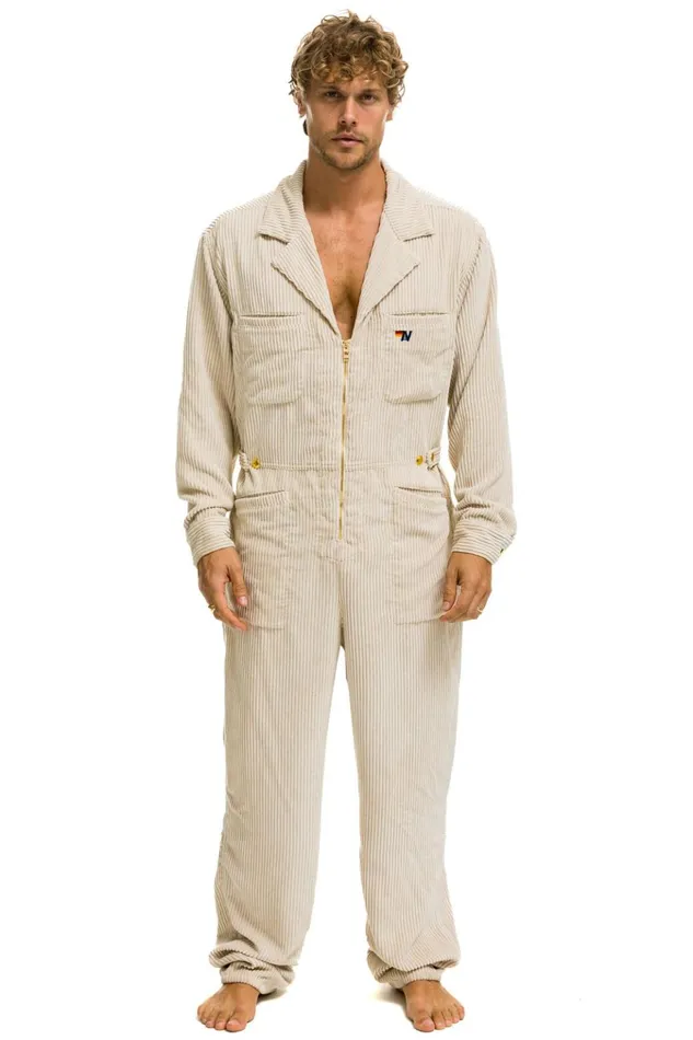 UNISEX CORDUROY FLIGHT SUIT 8211 VINTAGE WHITE Men Aviator Nation Flight Suits