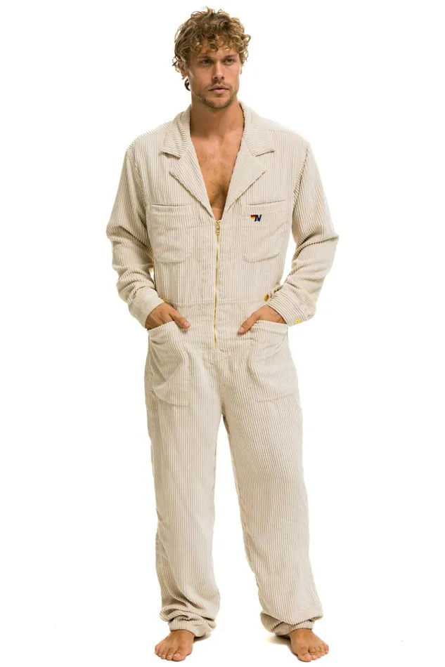 UNISEX CORDUROY FLIGHT SUIT 8211 VINTAGE WHITE Men Aviator Nation Flight Suits