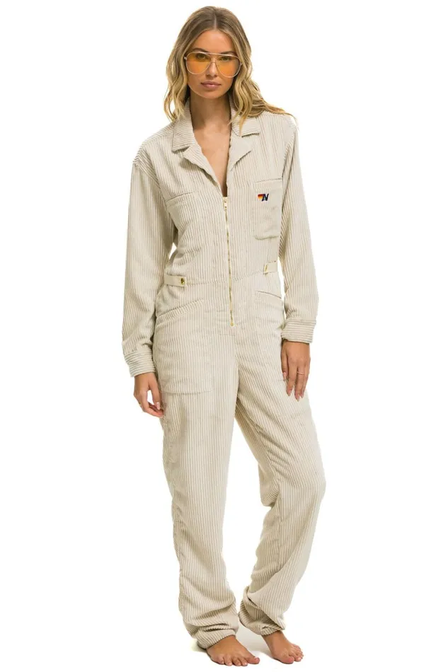 UNISEX CORDUROY FLIGHT SUIT 8211 VINTAGE WHITE Men Aviator Nation Flight Suits