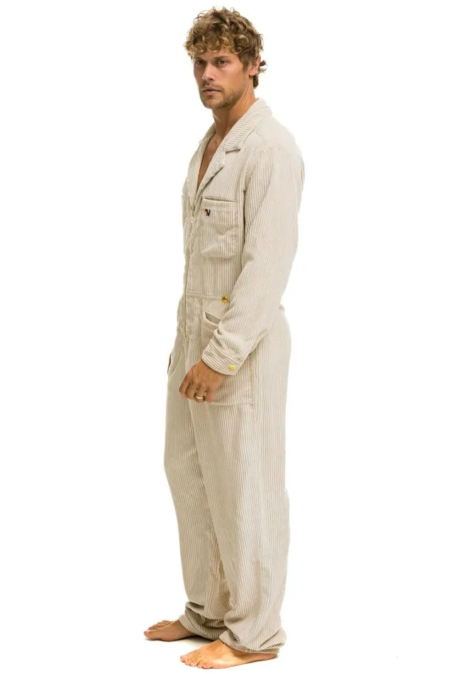 UNISEX CORDUROY FLIGHT SUIT 8211 VINTAGE WHITE Men Aviator Nation Flight Suits