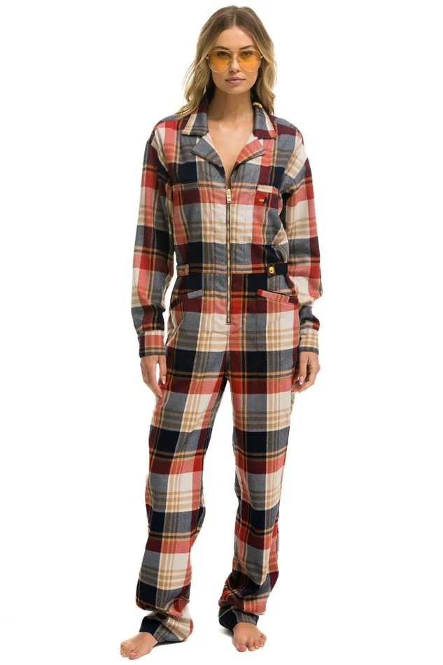 UNISEX PLAID FLIGHT SUIT 8211 COWBOY PLAID Men Aviator Nation Flight Suits