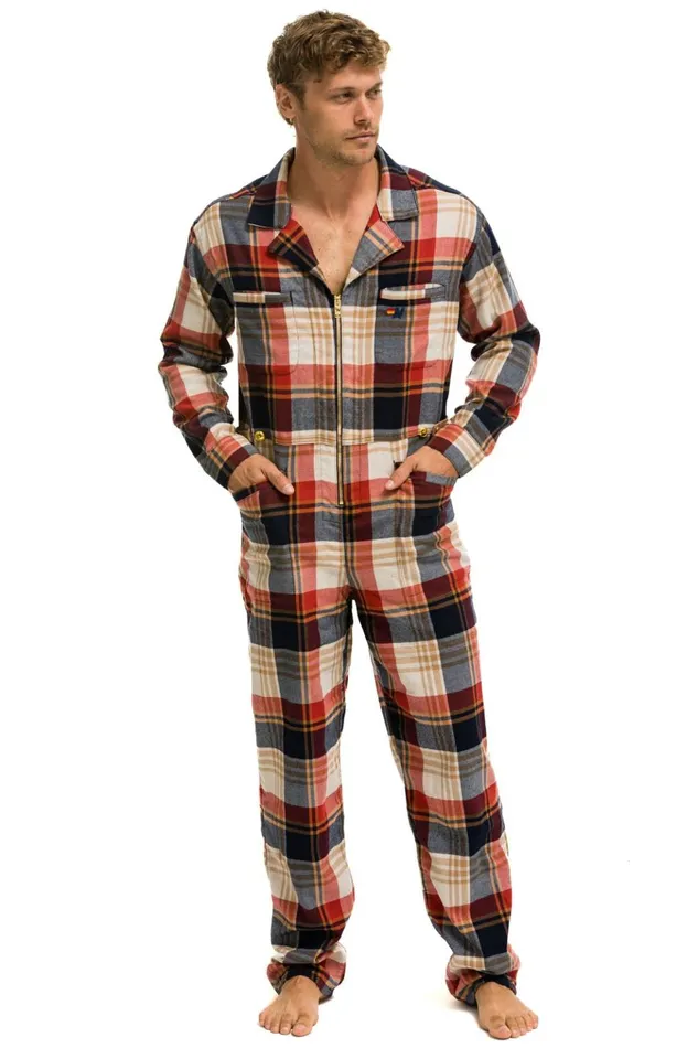 UNISEX PLAID FLIGHT SUIT 8211 COWBOY PLAID Men Aviator Nation Flight Suits