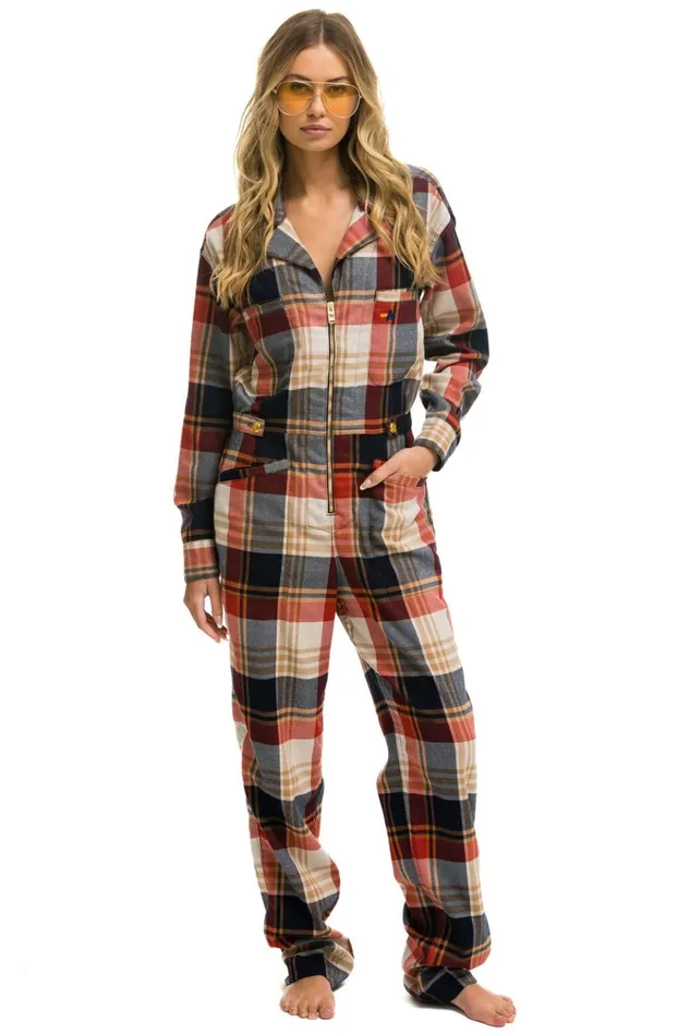 UNISEX PLAID FLIGHT SUIT 8211 COWBOY PLAID Men Aviator Nation Flight Suits