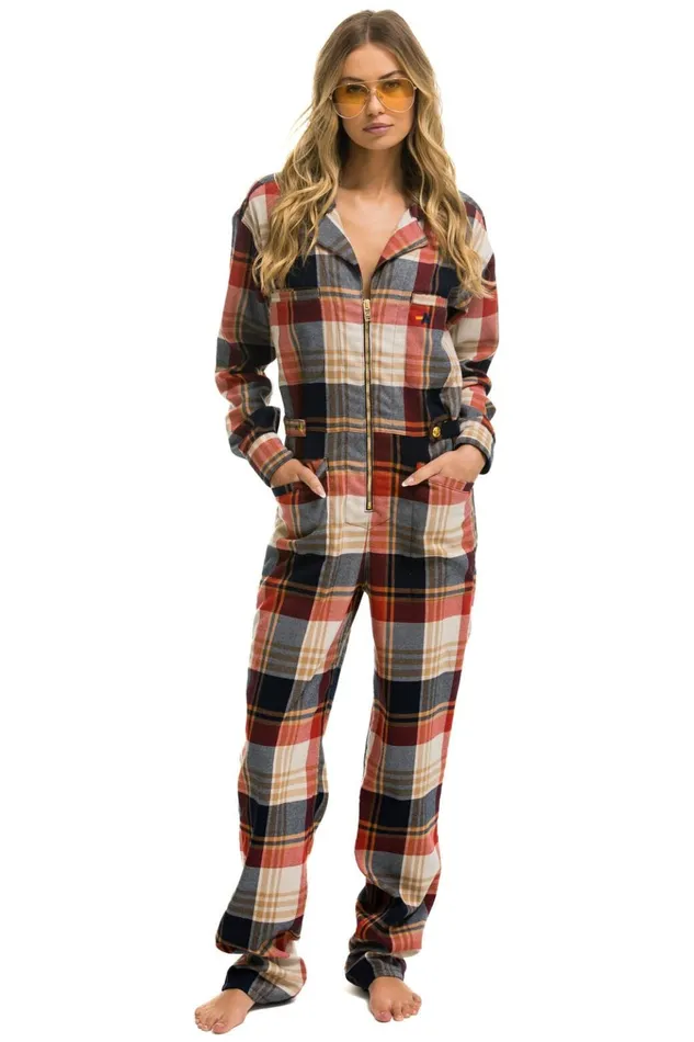 UNISEX PLAID FLIGHT SUIT 8211 COWBOY PLAID Men Aviator Nation Flight Suits
