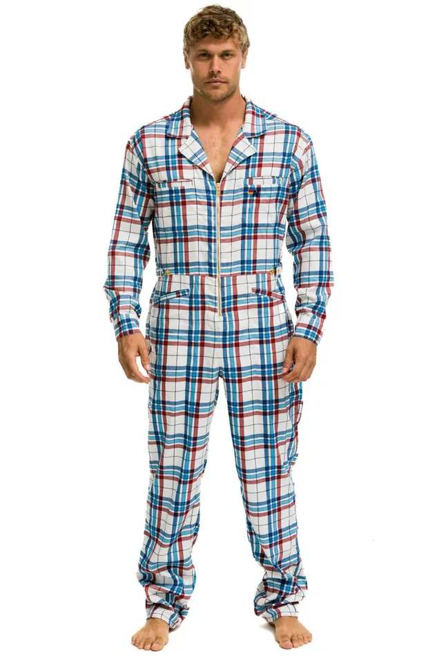 UNISEX PLAID FLIGHT SUIT 8211 MONTAUK PLAID Men Aviator Nation Flight Suits