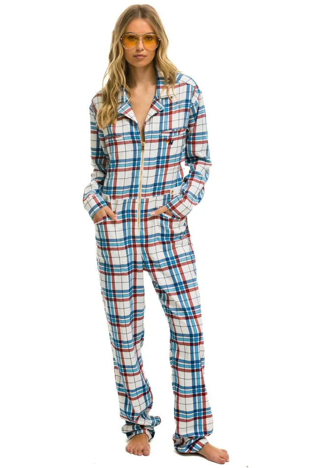UNISEX PLAID FLIGHT SUIT 8211 MONTAUK PLAID Men Aviator Nation Flight Suits
