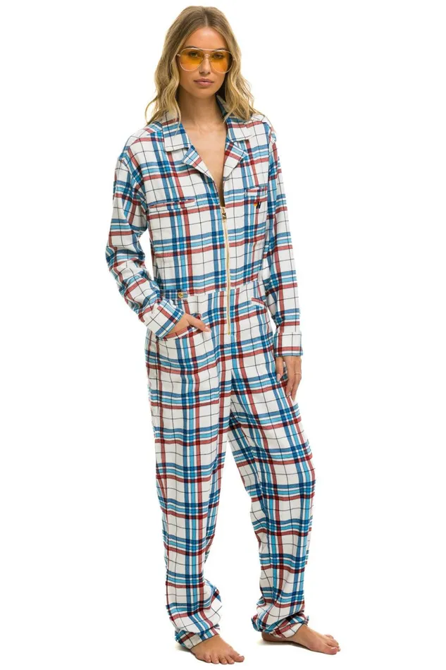 UNISEX PLAID FLIGHT SUIT 8211 MONTAUK PLAID Men Aviator Nation Flight Suits