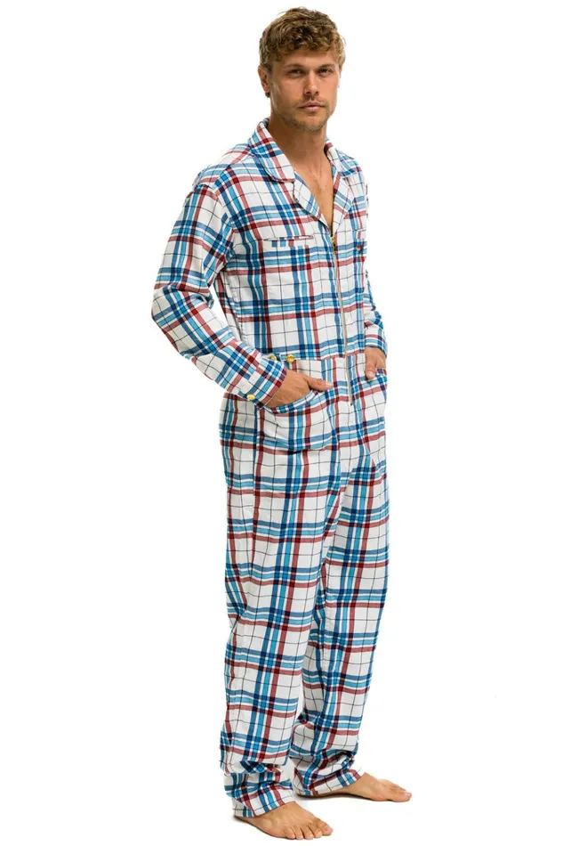 UNISEX PLAID FLIGHT SUIT 8211 MONTAUK PLAID Men Aviator Nation Flight Suits