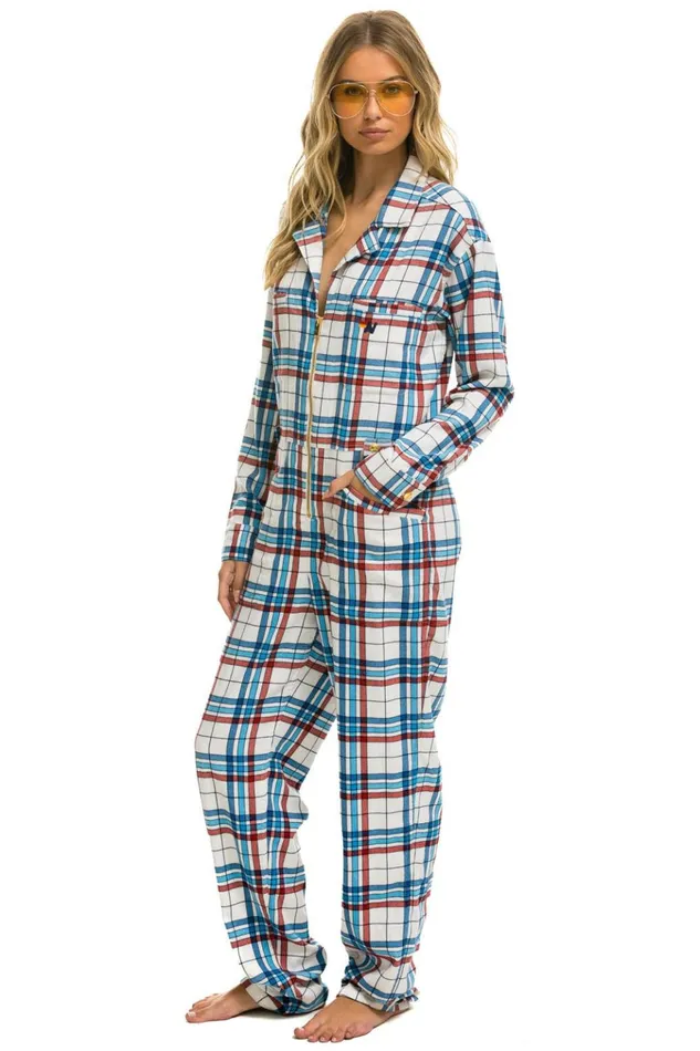 UNISEX PLAID FLIGHT SUIT 8211 MONTAUK PLAID Men Aviator Nation Flight Suits