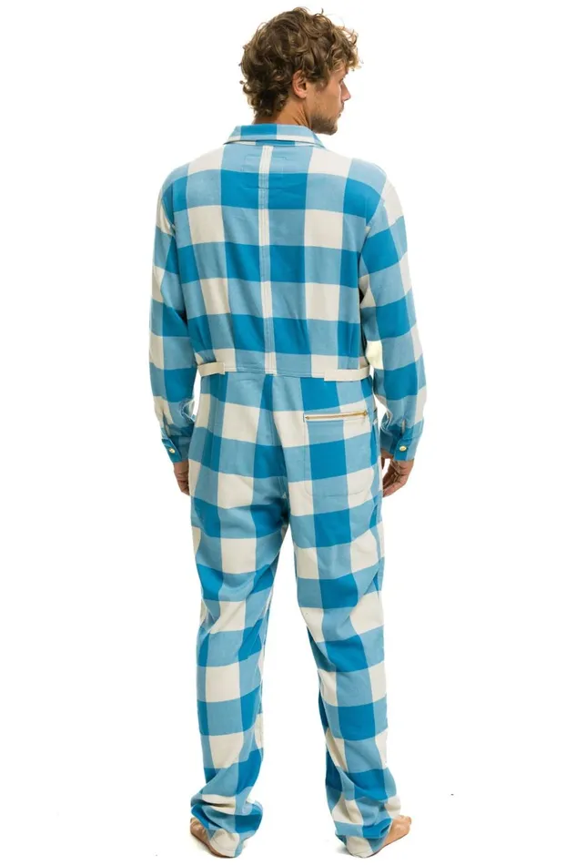 UNISEX PLAID FLIGHT SUIT 8211 SKY PLAID Men Aviator Nation Flight Suits
