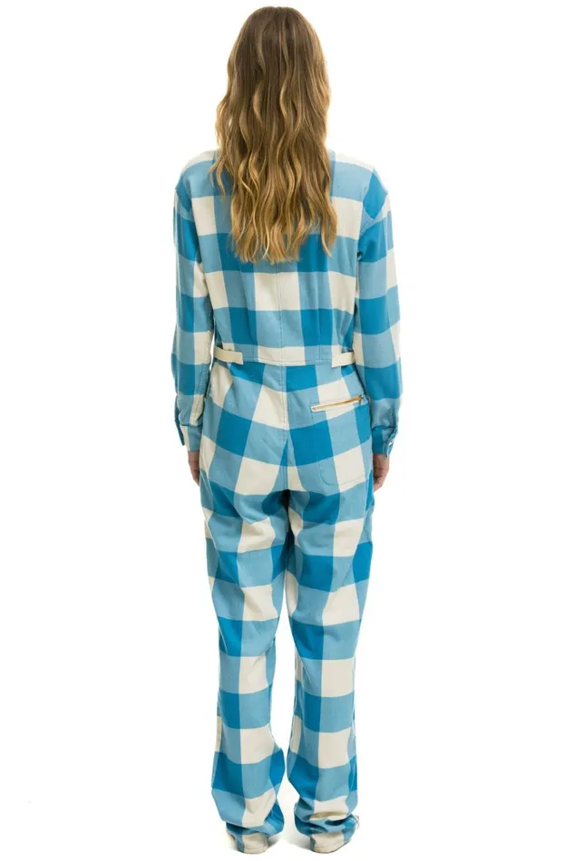 UNISEX PLAID FLIGHT SUIT 8211 SKY PLAID Men Aviator Nation Flight Suits