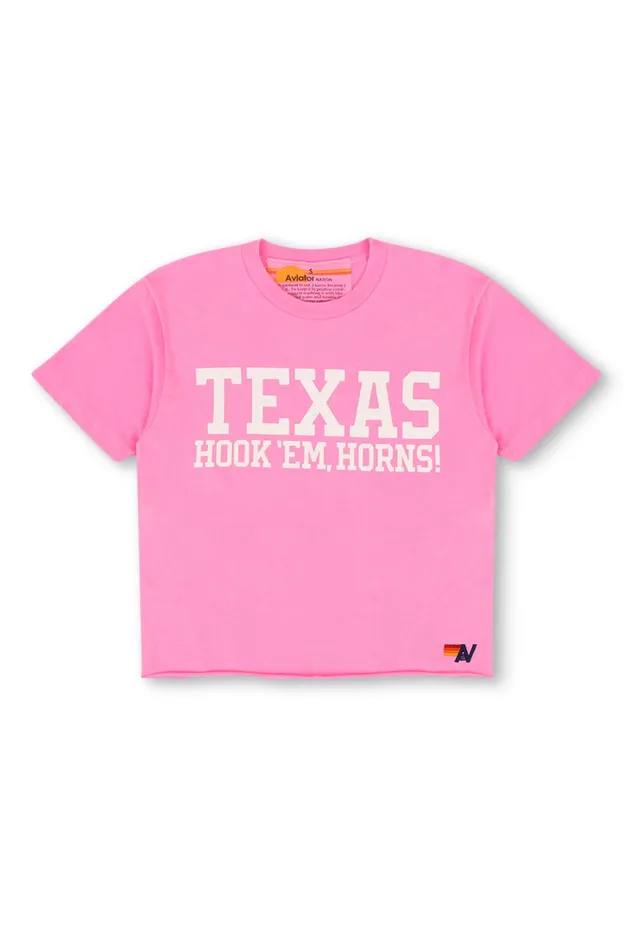 UNIVERSITY OF TEXAS BOLT HOOKEM BOYFRIEND TEE 8211 NEON PINK WomenMen Aviator Nation Collab Merchandise