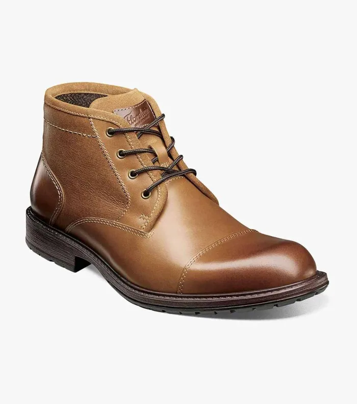 Vandall Cap Toe Lace Up Boot Tan Men Florsheim Casual Shoes