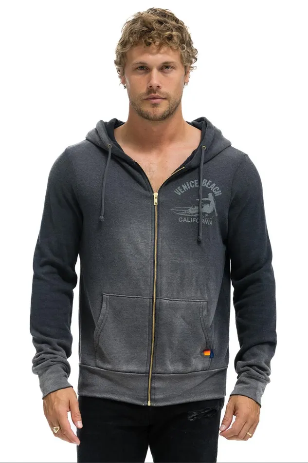 VENICE SURFER ZIP HOODIE 8211 FADED SMOKE Women Aviator Nation Hoodies