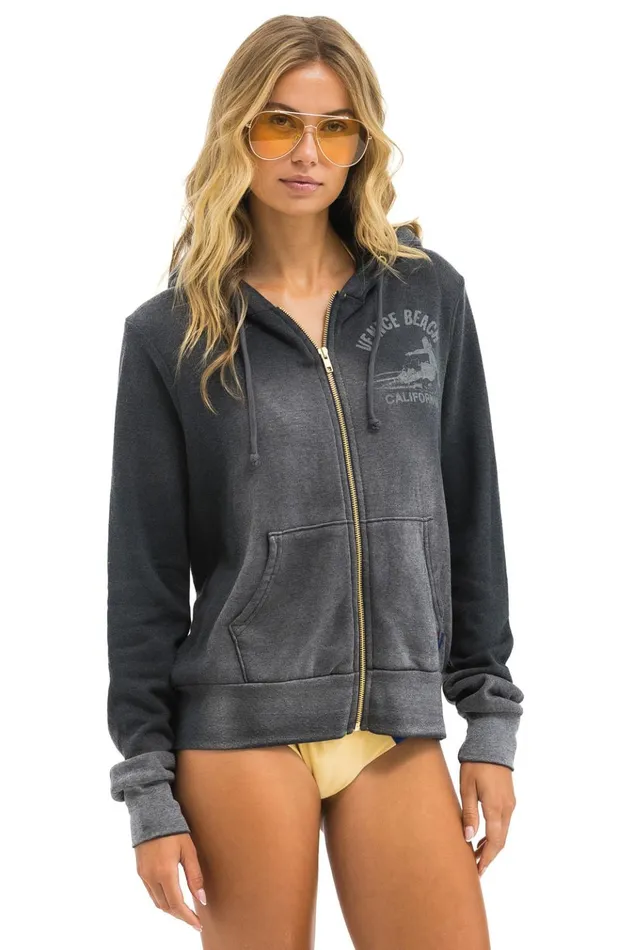 VENICE SURFER ZIP HOODIE 8211 FADED SMOKE Women Aviator Nation Hoodies