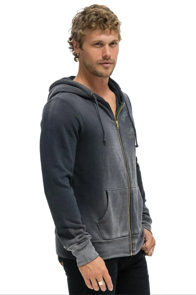 VENICE SURFER ZIP HOODIE 8211 FADED SMOKE Women Aviator Nation Hoodies