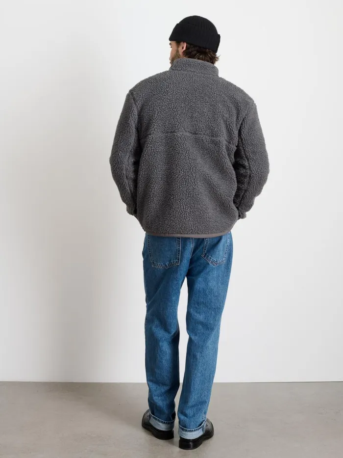 Vinny Sherpa Jacket Charcoal Men Alex Mill Jackets Coats