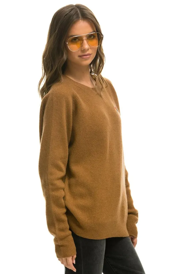 VINTAGE CABIN 2 UNISEX CASHMERE SWEATER 8211 BUTTERSCOTCH Men Aviator Nation Sweatshirts