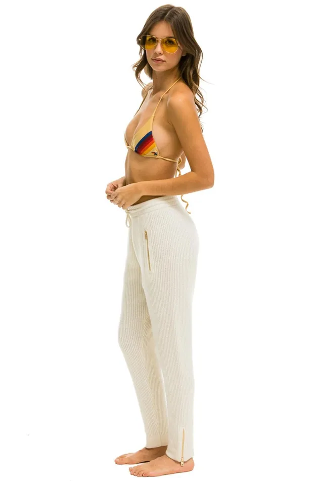 VINTAGE CABIN CASHMERE SWEATER PANT VINTAGE WHITE Women Aviator Nation Sweatpants