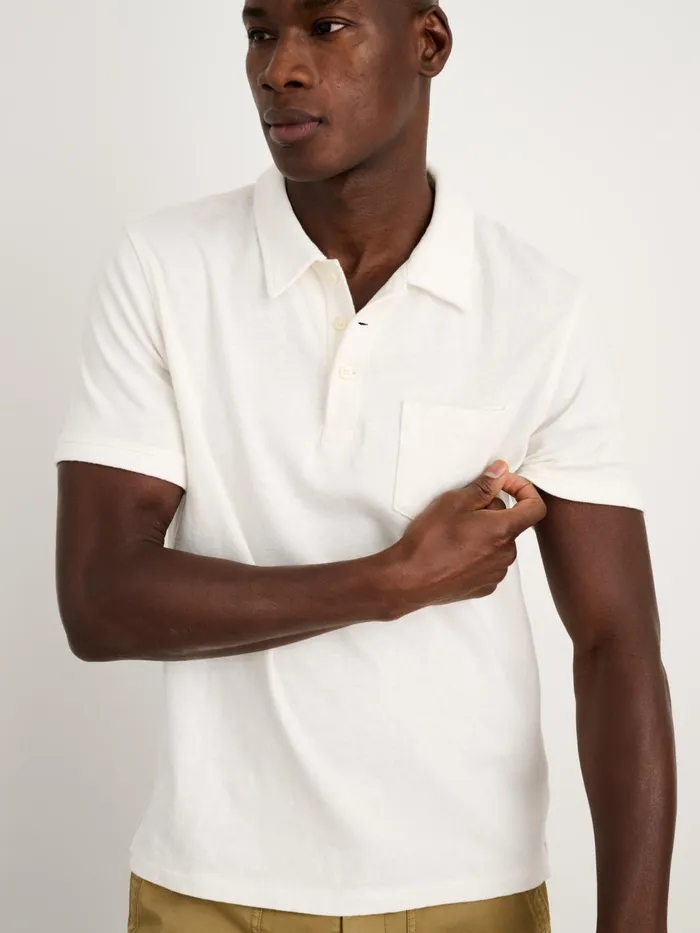 Vintage Wash Polo Off White Men Alex Mill Tees Polos