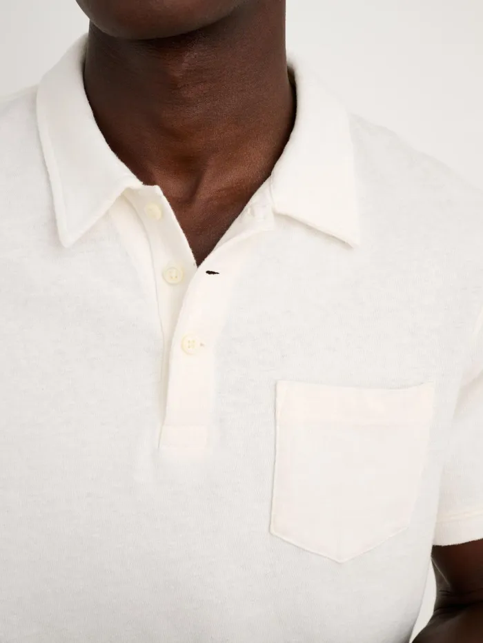 Vintage Wash Polo Off White Men Alex Mill Tees Polos